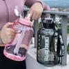 2.5L Sports Kettle with Lanyard Large Capacity Sports Bottle Outdoor Hiking Fitness Portable Water Drinking Jug with Straw