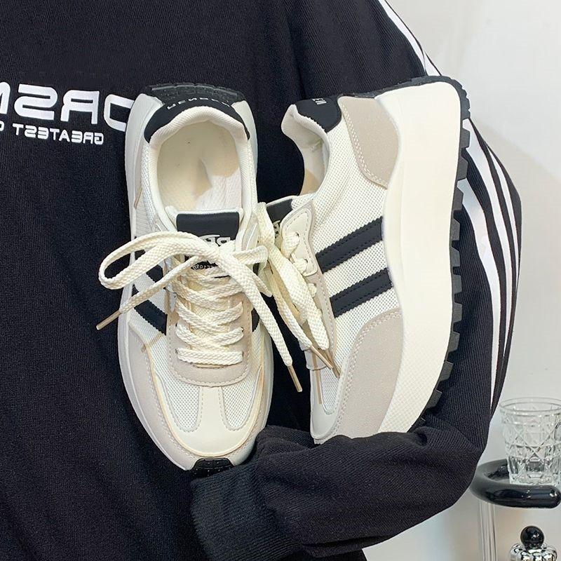 2025 thick-soled heightening women's shoes are fashionable and simple, Forrest Gump shoes are light and breathable, and white shoes are trendy and ver