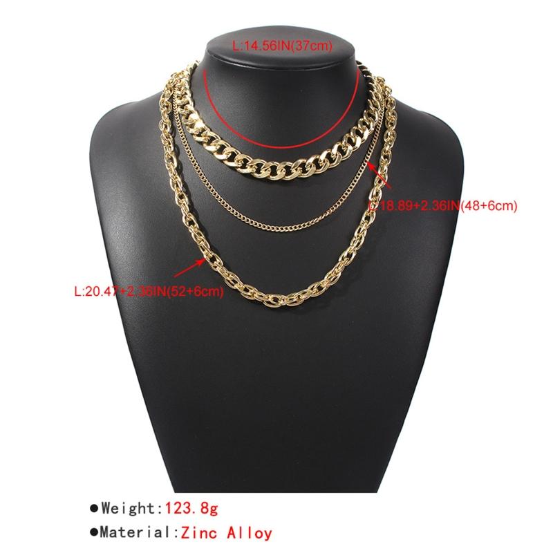 Punk Chunky Chain Choker Necklace for Women Girls Hip Hop Multilayer Collar Necklace Statement Fashion Jewelry Gifts