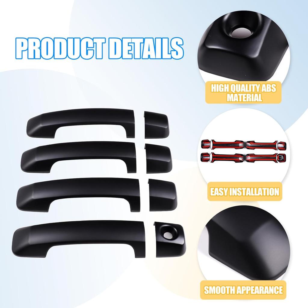 LLKUANG Car Exterior Door Handle Cover Fit for Toyota Tundra 2007-2021 Sequoia 2008-2020,Door Handle Cover Outside Door Handle Protector Shell