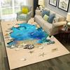 Interesting Starfish Shark Beach Ocean Element Carpet 3D Ocean Beach Visual Carpet Home Decoration Gift