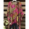Vintage Floral Print Irregular Fashionable Short Sleeve T-Shirt for Women Women's Clothing Loose and Casual Oversized Top
