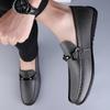 Fashion Mens Metal Buckle Loafers Genuine Leather Men Casual Shoes Handmade Moccasins Breathable Male Walking Shoes Comfort Travel Flats
