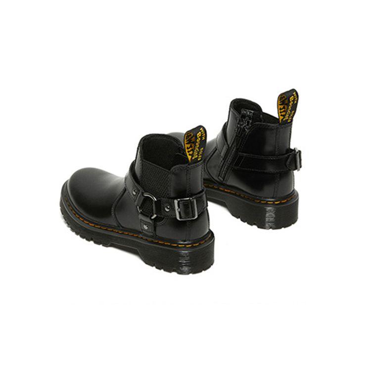 Dr. Martens Wincox Lissome Knight Style Buckle Thick Sole Zipper Chelsea Boots Kids Boots Charcoal-Black 27094001