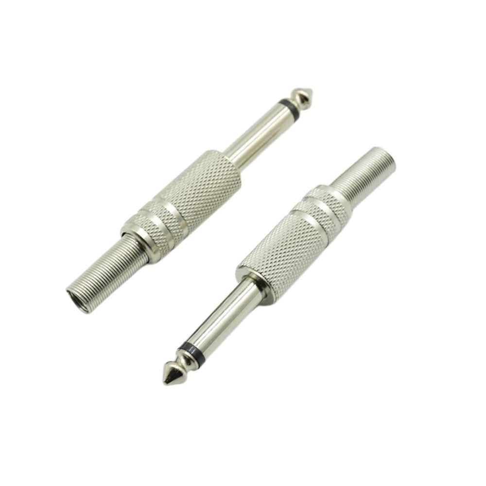 Headphone Plug 1/4" Mono Jack Adapter Soldering Audio Connector 6.35mm Male Jack 6.35mm Audio Plug