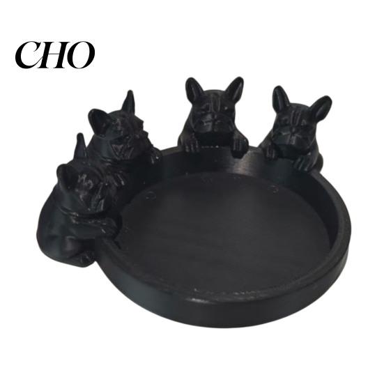 Elegant Jewelry Tray 3D Printed Dog Figurine Cute Animal Statue Creative Ornament Art for Bookshelf Mantel Stylish Organizer Storage Box