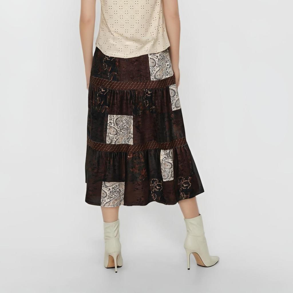 Women's Advanced Sense Of Individuality Ethnic Wind Totem Printed Canary Skirt