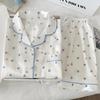 Korean Polka Dot Bow Niche Ice Silk Pajamas Women's Summer Short-sleeved Shorts Set Loungewear Real Shot