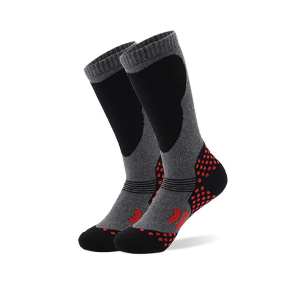 

Cotton Thermal Kids Ski Socks Winter Warm Children Snow Cycling Skiing Sock Gray S (30-34)