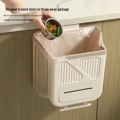 Wall-Mounted Foldable Kitchen & Bathroom Trash Can