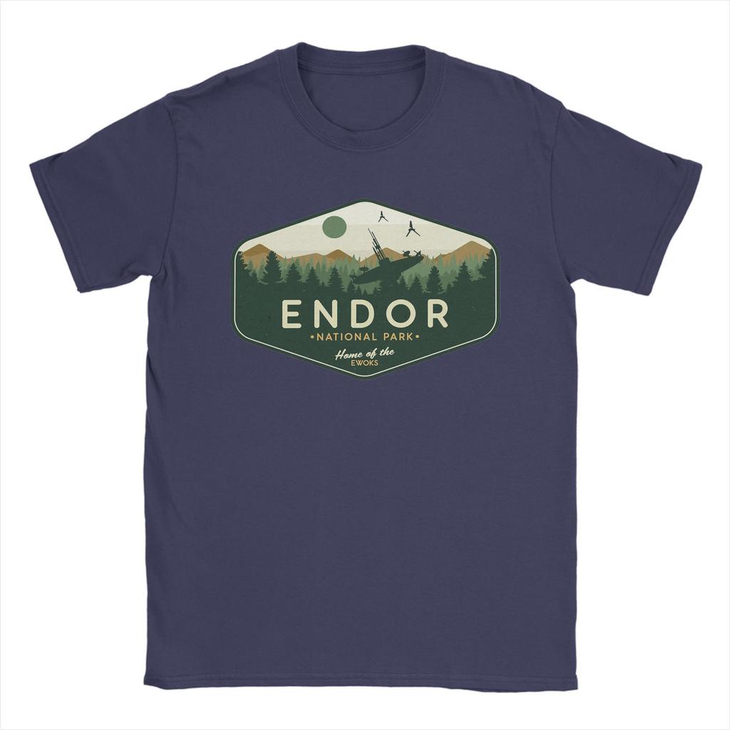 Endor Nationalpark Heimat der Ewoks T-Shirt für Herren Tatooines Baumwoll-T-Shirt O-Ausschnitt Kurzarm T-Shirt Geschenkidee Kleidung