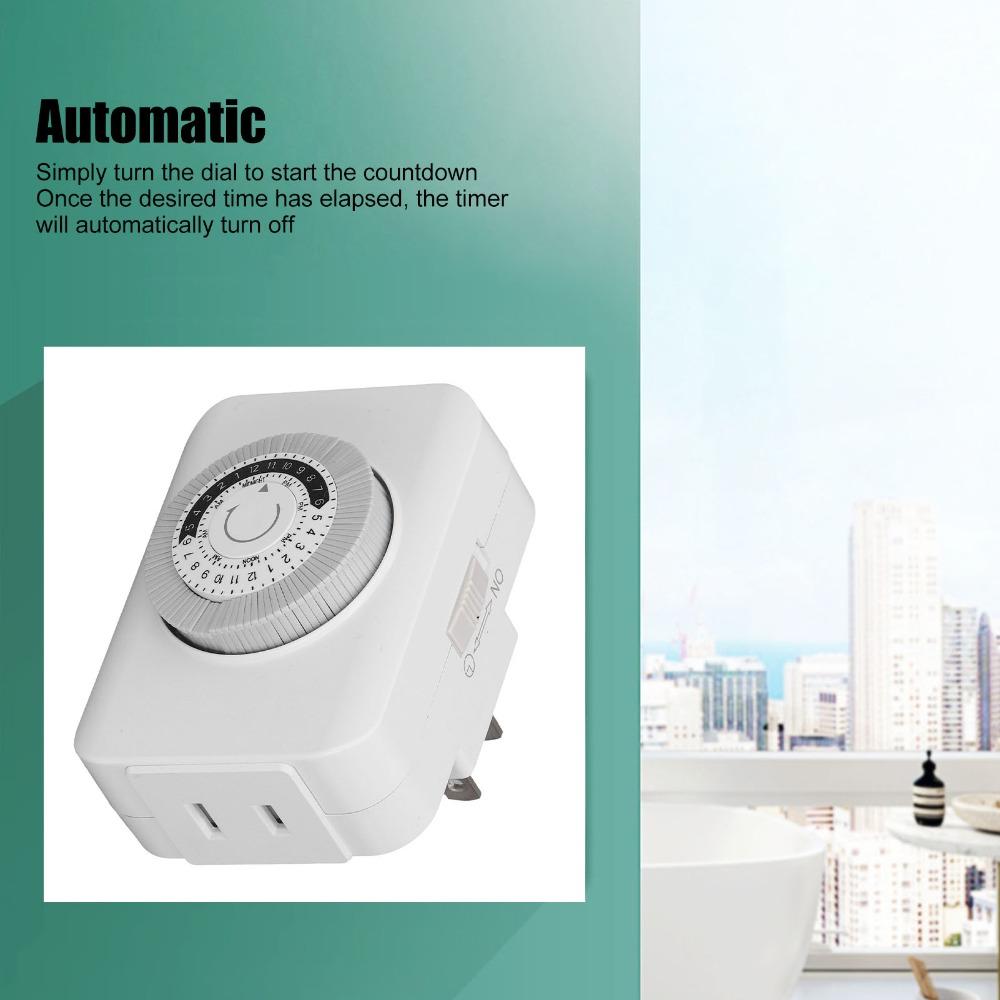 125V Timer Socket US Standard Time Control Plug Energy Saving Mechanical Timer  Kitchen Use