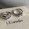 Moonstone Ring Female Cold Wind Open Ring Irregular Index Finger Ring