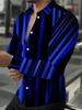 Blue And Black Striped Style: a Men'S Minimalist Shirt Featuring Interwoven Blue And Black Stripes, Classic Yet Stylish, with Easy Lines That Create a