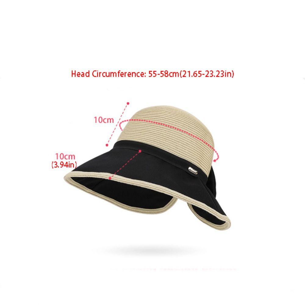 Fashion Large Bow Women Sun Hat Weave Bowknot Straw Hat Breathable Wide Brim Sunscreen Bucket Hat Ladies/Girls