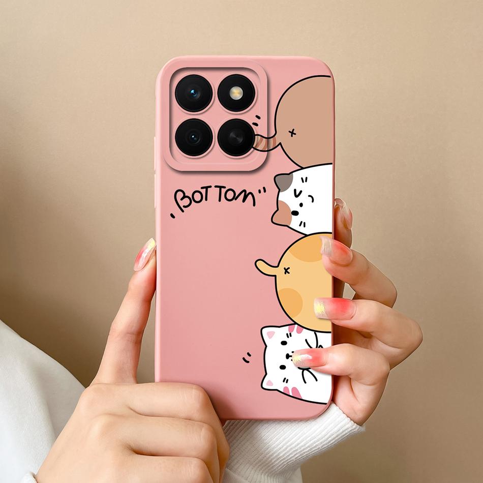 For Honor X8C 4G Case Fashion Design Soft Liquid Silicone Camera Protection Back Cover For HonorX8C X8 C Anti Drop Phone Cases