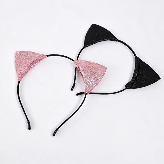 Sparkly Headpiece for Photoshoots Furry Cat Ears Headband Women, Glitter Ear Hair Cosplay Costume Props Accessory Halloween Party And Masquerade