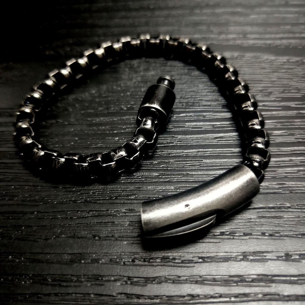 Accessories, Men'S Stainless Steel Square Pearl Bracelet, Creative Personality Trend Titanium Steel Hip Hop Jewelry