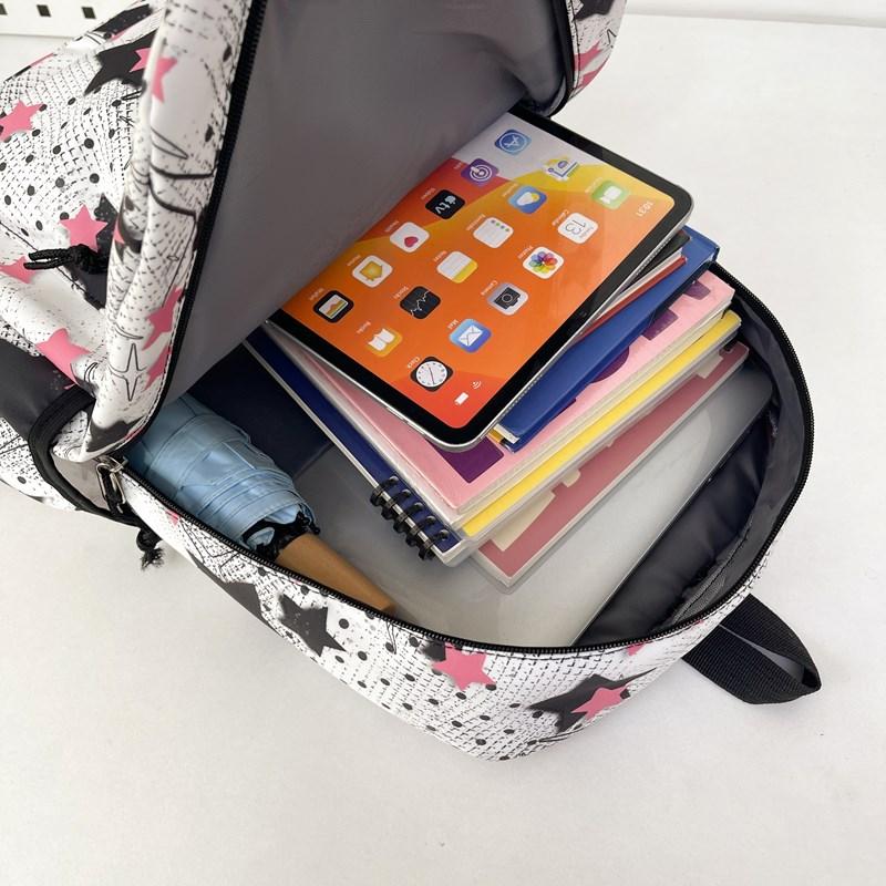 Schulrucksack für Studenten mit Sternenprint, Batik-Rucksack, große Kapazität, Graffiti-Campus-Rucksack