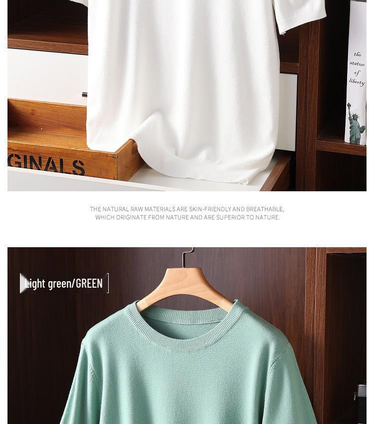 Men's Plus Size Knit Short Sleeve Round Neck Pullover Top