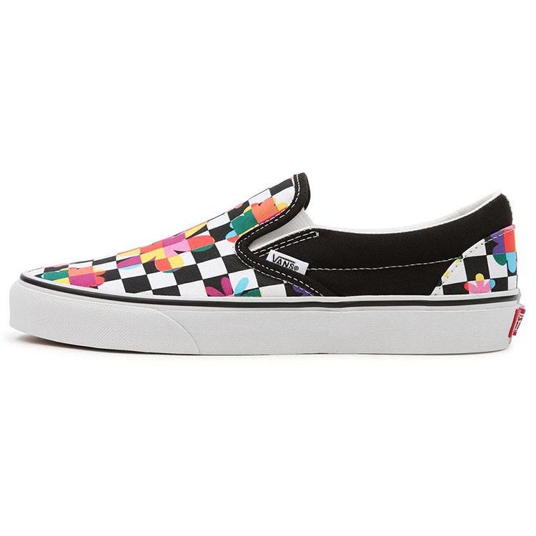 Vans Slip-On Canvas Casual Checkerboard Floral Low Top Skate Shoes Unisex Sneakers Black White VN000XG8B05