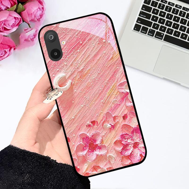 Luksusowe etui ze szkła hartowanego do Samsunga A06 A16, twarde etui ze szkła PC do Samsunga Galaxy M06 F06 M16 F16, odporne na wstrząsy