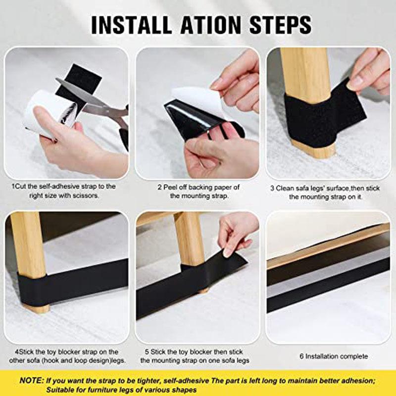3/6/10M Sofa Toy Blocker Dustproof Adhesive Strap Under Couch Blocker Adjustable Sofa Edge Baffle Fixed Strap Interceptor