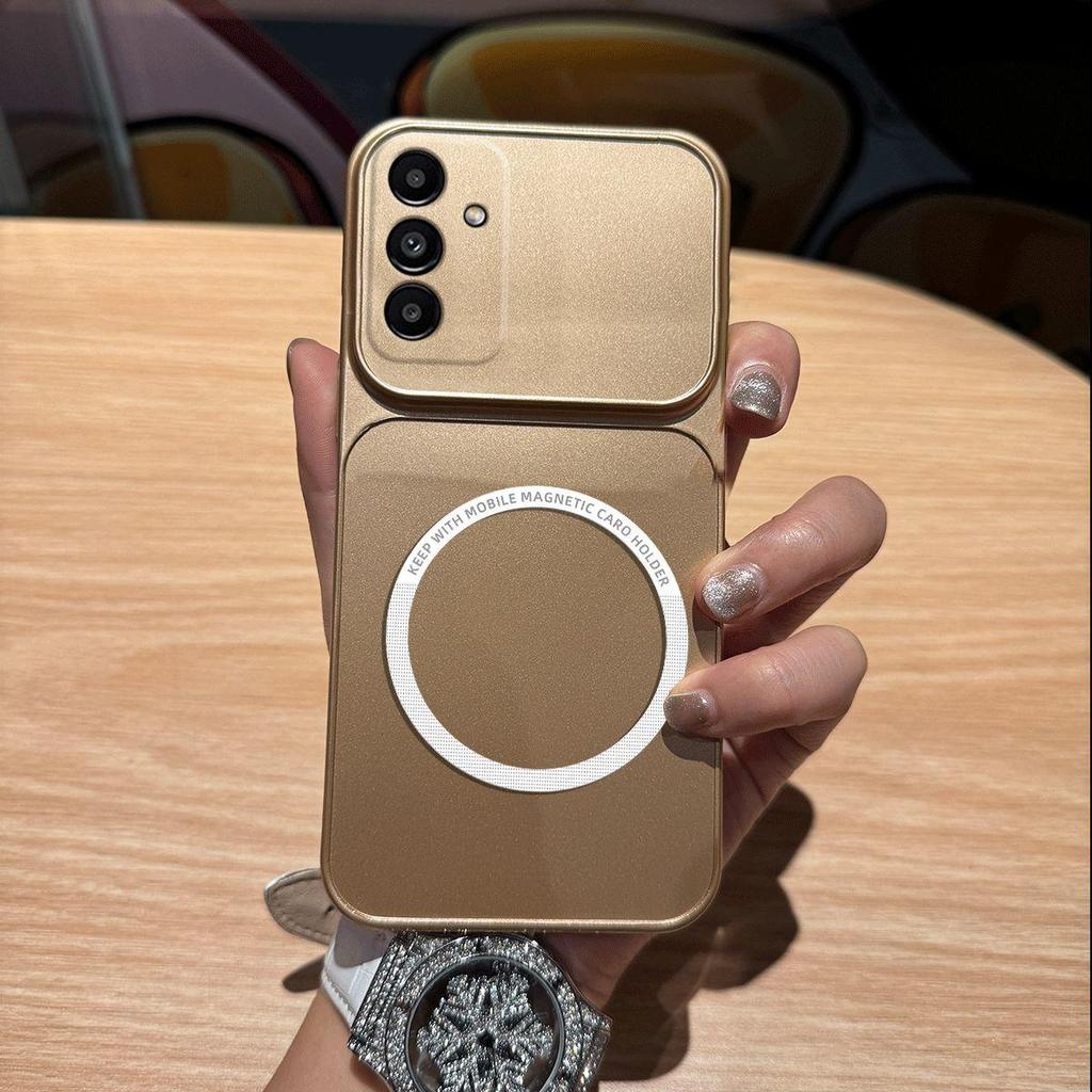 Metallic Finish Magnetic TPU Phone Case for Samsung Galaxy A17 4G/5G,A16,A15,A14 LTE,A13 5G,A05s,A04s Shockproof Matte Soft Cover