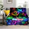 1PC Custom Name Neon Dice Vibrance flannel blanket versatile,all-season throw suitable for the living room,bedroom,camping,travel,and gift