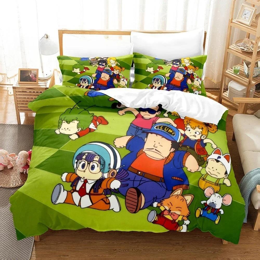 

3D Cartoons Bed Sheet Set Kawaii Arale Bedding Set Single Twin Full Queen King Size Bed Set Adult Kid Bedroom Duvet cover Sets US Twin 173x218cm