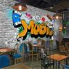 European Retro Graffiti 3d Mural Bar Industrial Decoration Wallpaper Restaurant Background Wall Paper Mural