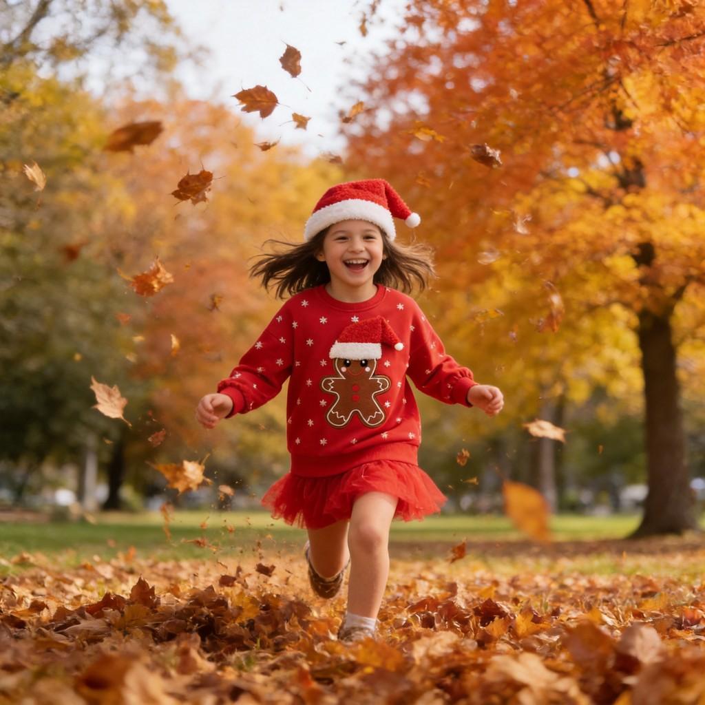 Christmas Girl Sweater With Cartoon Pattern For Kids Autumn Wear