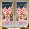 Static Glass Stickers Sticker, Christmas Theme Bow Pattern Print, Removable Film Electrostatic PVC for Home And Store Doors Party Supplies