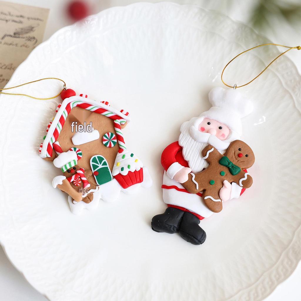 2026 Christmas Gingerbread Man & Santa Claus Resin Ornament for Home & Tree Decoration