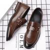 Fashion Black Brown Badge Loafers New Men's Pointed Pu Leather Driving Shoes Male Designer Formal Wedding Prom Dress Homecoming Footwear