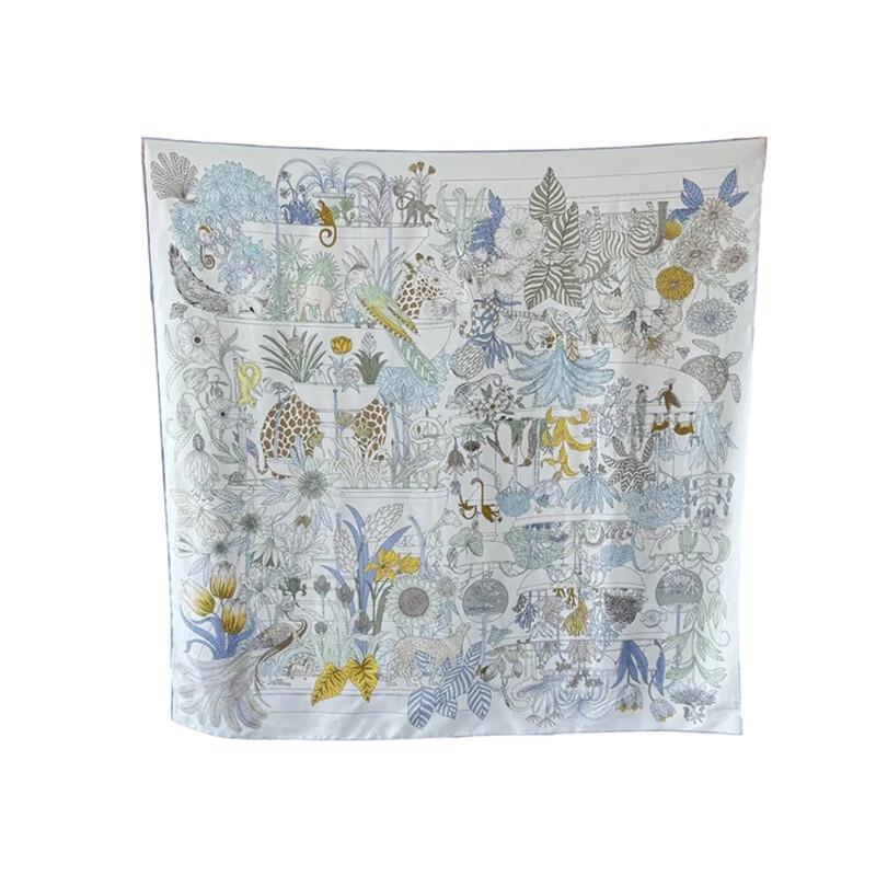 NINA SOLOR Elegant Twill Mulberry Silk Square Scarf