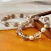 Retro Natural Gray Chalcedony White Crystal Imitation Australian White Pearl Bracelet Bracelet.