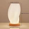 Tafunker Modern Table Lamp with Wooden Base, Decorative Mesh Pattern, Warm White Light for Bedside (Wave Pattern, Large)