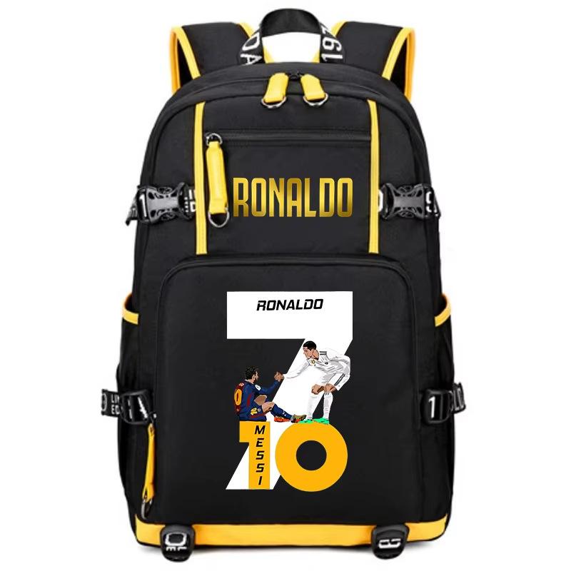 Football Star Peripheral Personality Print Youth Backpack Large Capacity Student Bag