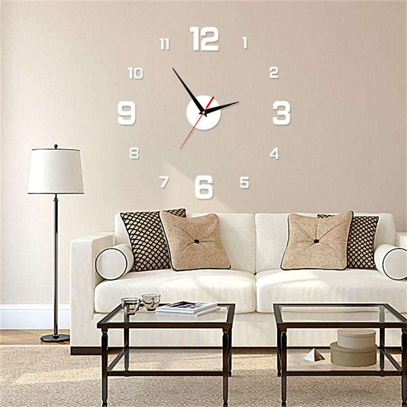 Wall Clock Glow At Night Frameless DIY Stereo Digital Clock for Home Living Room Office Wall Decroation