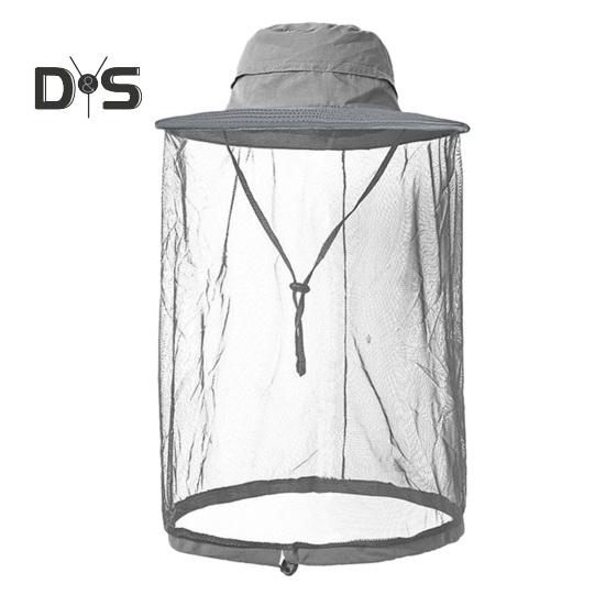 

Шляпа с москитной сеткой для мужчин и женщин с широкими полями, защита от солнца, панама с вуалью, защита от насекомых для рыбалки, пешего туризма темно-серого