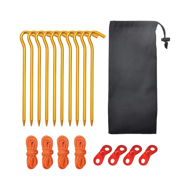 19lots Tent Pegs Beach Tent Pegs Canopies Stake Spirals Aluminum Tent Stakes Outdoor Tent Accessories жёлтый
