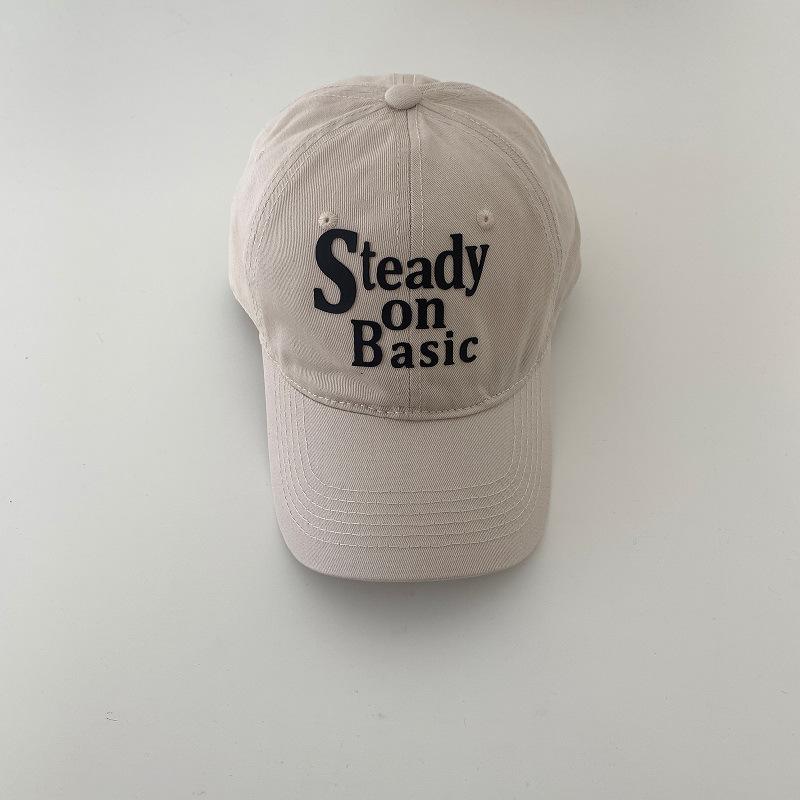 

New letter cap female ins Korean face small casual baseball cap men s big head circumference summer versatile hat Adjustable -Steady Baseball Cap бежевий