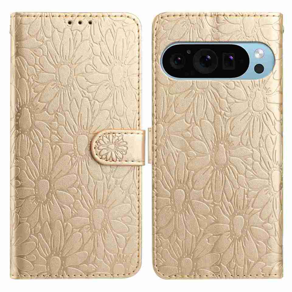 10-Color Daisy Embossed Flip Card Case for Google Pixel 6,Pixel 7,Pixel 8,Pixel 9,Pixel 10 series...