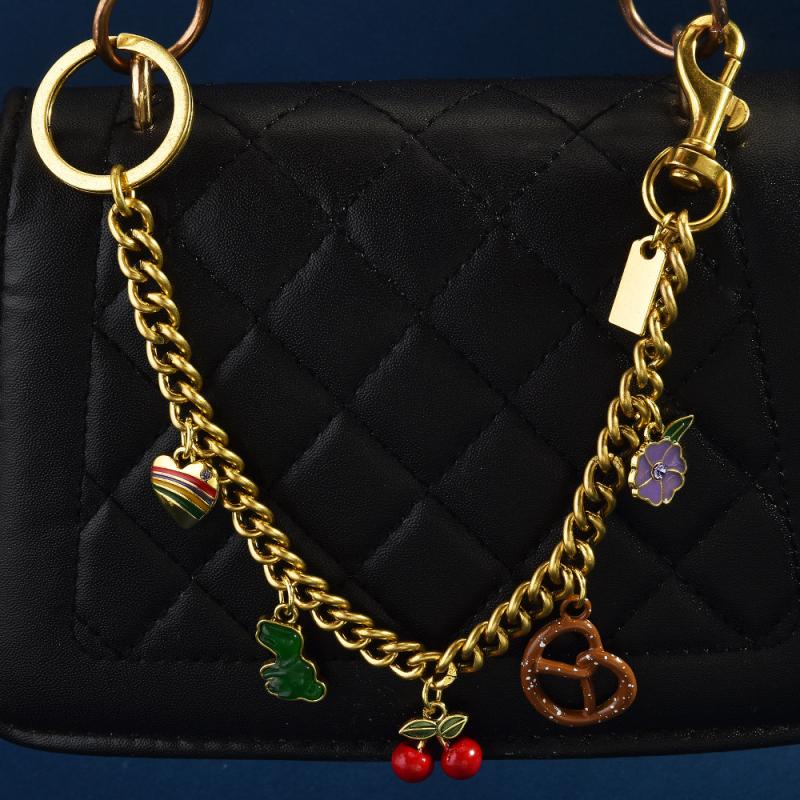 Versatile Heart Flower Cherry Keychain For Women Trendy Messenger Bag Chain Creative Bag Pendant Decoration Accessories Gifts