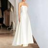 Tube top evening dress new white engagement light wedding dress temperament elegant long certificate small white dress