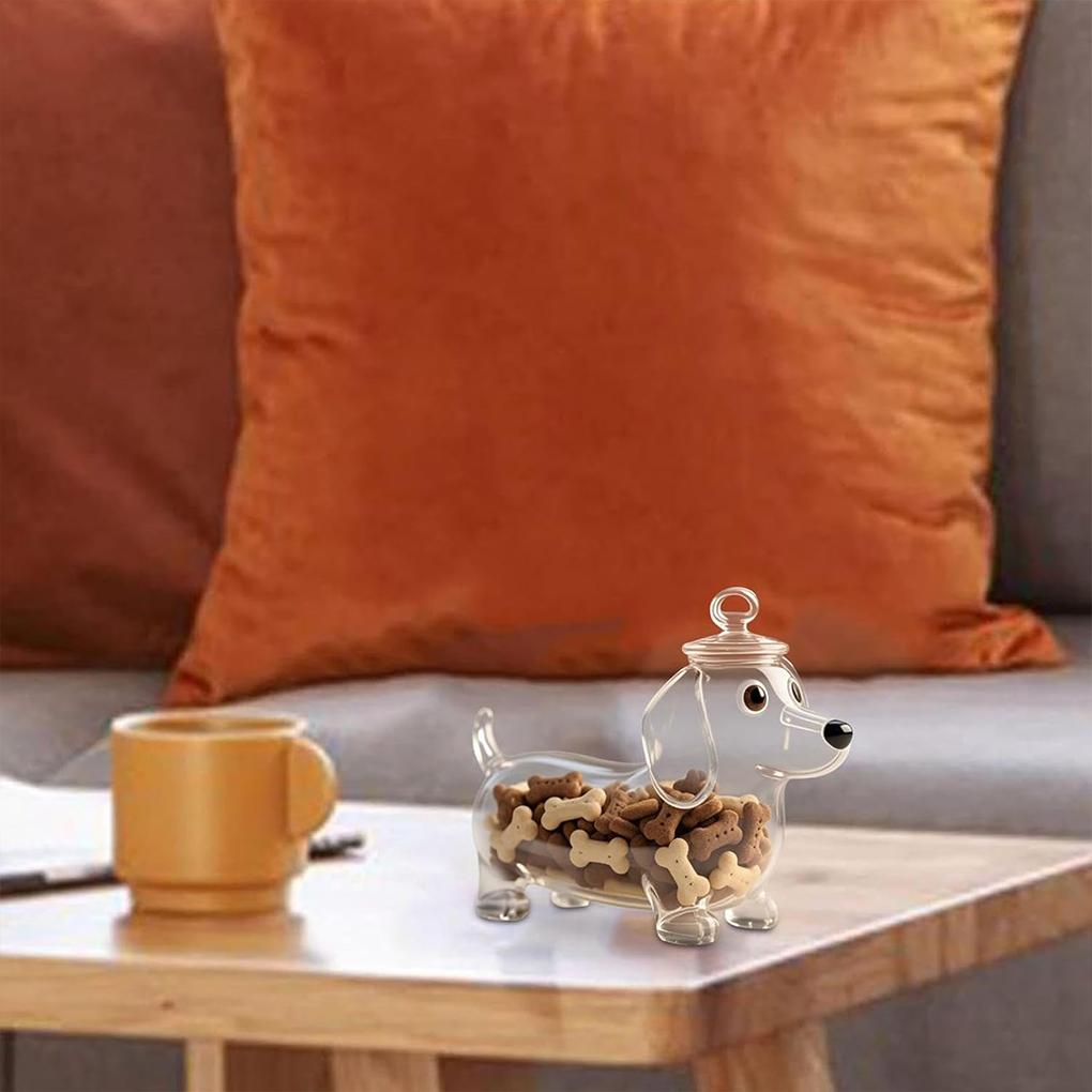 Dog Candy Jar, Sealed Container Dog and Sausage Shaped Sealed Jar, Transparent Jar, Wine Bottle - Style Pet,Kitchen