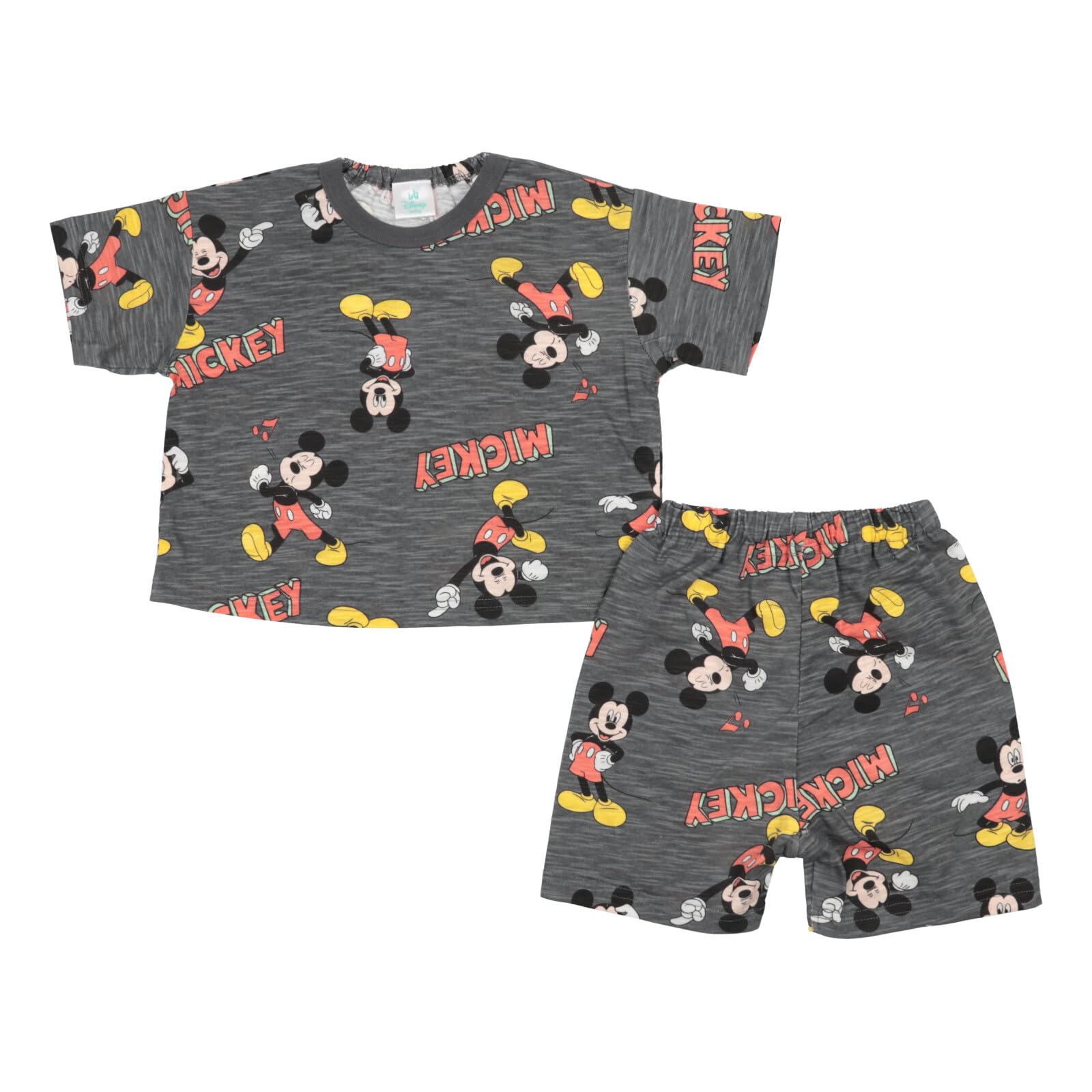 

Pajama Set Mickey Minnie All Over Pattern Baby Pajamas Room Wear Loungewear Short Sleeve Pajamas Absorbent Quick Drying Boys Girls [Disney]