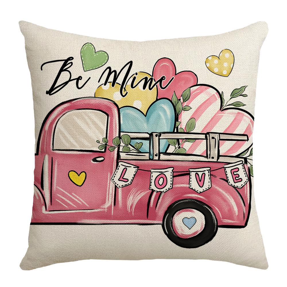 New Valentine's Day Pillow Love Cushion Home Cartoon Print Pillow Case Sofa Bedside Cushion