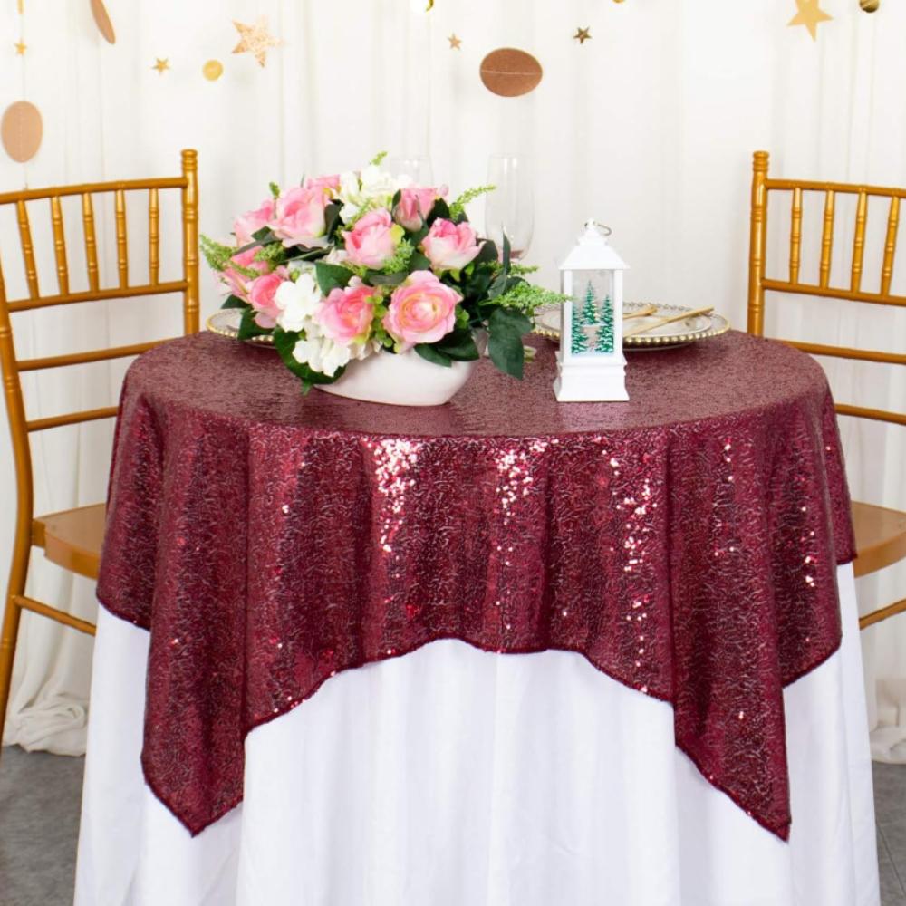 Gold Sequin Rectangle Table Cover Sparkly Fabric Table Cloth for Birthday Wedding Party Holiday Baby Shower Christmas Decoration